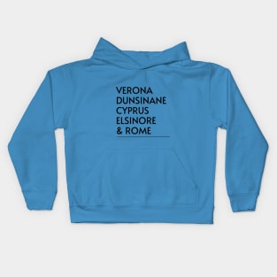 Shakespeare Locations Kids Hoodie